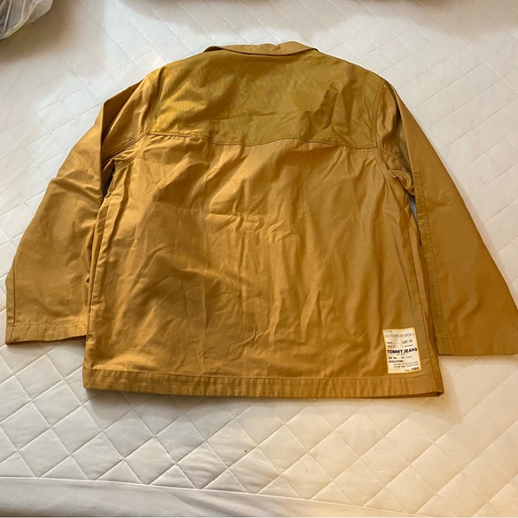 Tommy Hilfiger Tommy Jeans Men's Colorblocked Chore Jacket Size XL Tan & Yellow - Picture 10 of 12